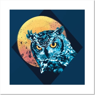 Moonlight Owl Digital Art Posters and Art